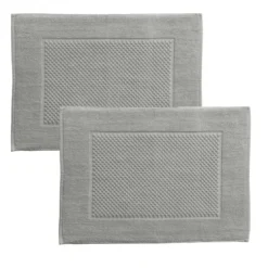 BecquetLot de 2 tapis de bain coton 800 g/m² GALAXI - gris galet