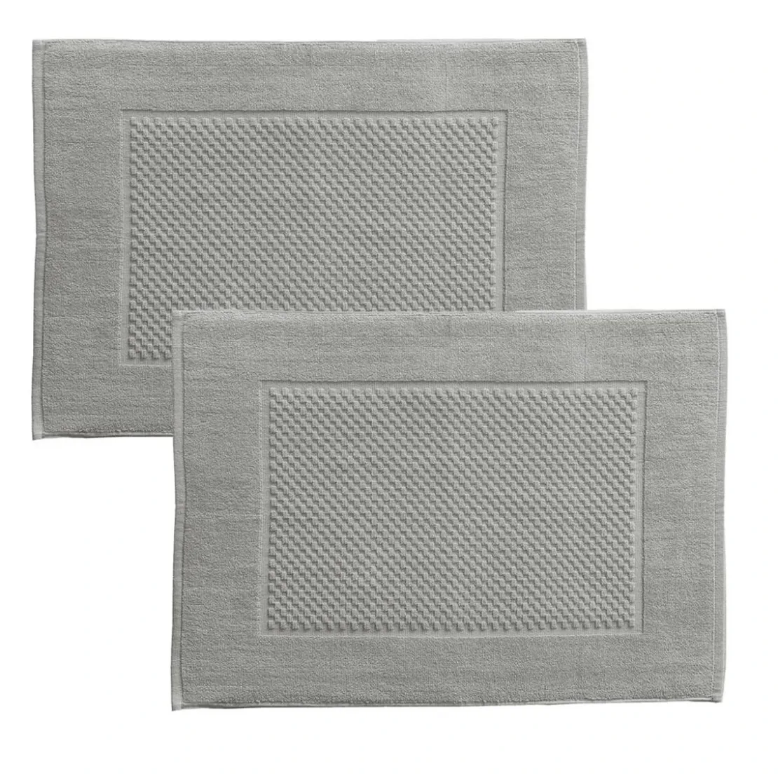 BecquetLot de 2 tapis de bain coton 800 g/m² GALAXI - gris galet