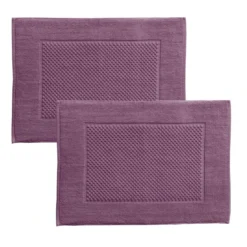 BecquetLot de 2 tapis de bain coton 800 g/m² GALAXI - violet prune