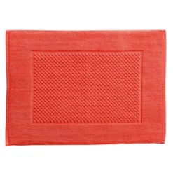 BecquetLot de 2 tapis de bain coton 800 g/m² GALAXI - orange corail