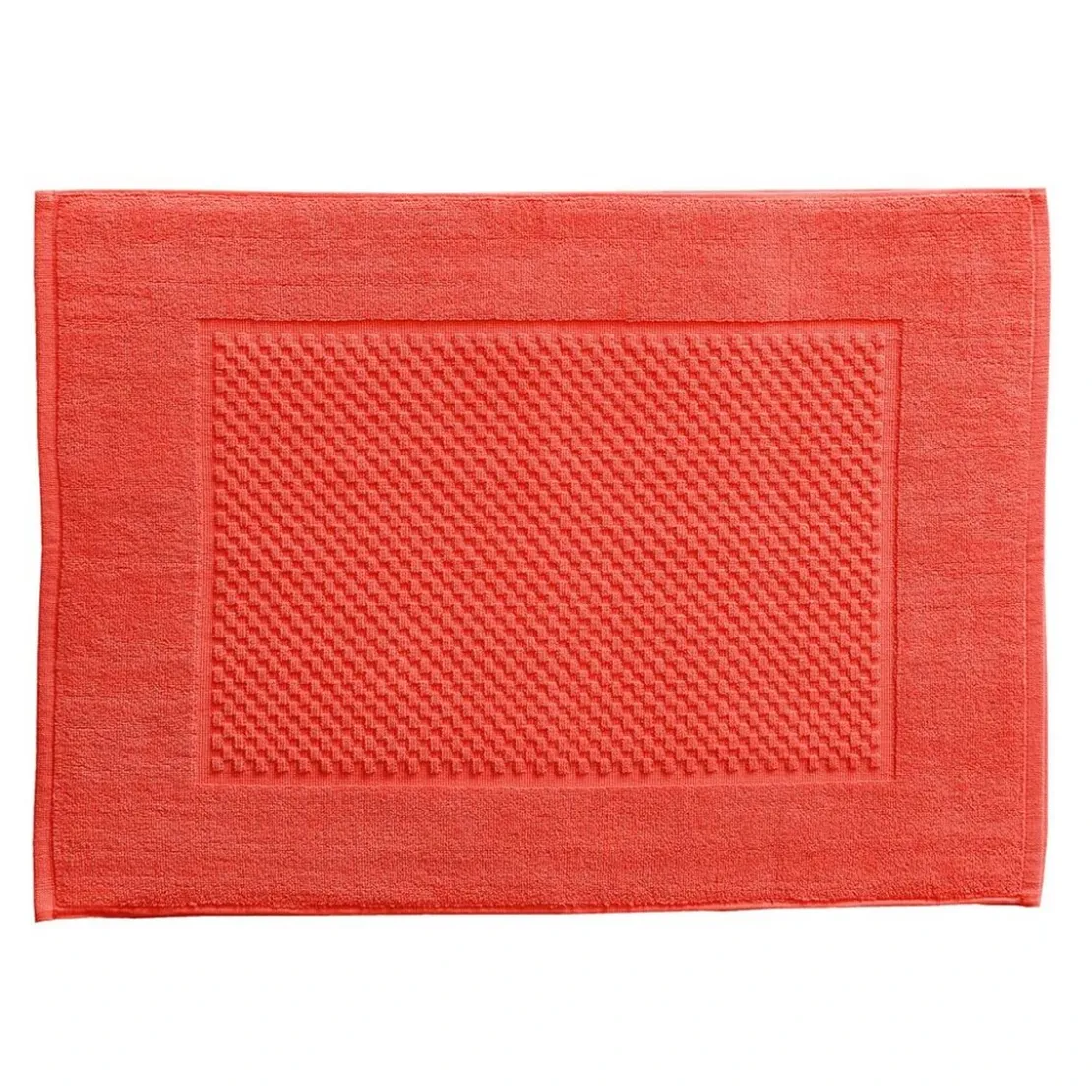 BecquetLot de 2 tapis de bain coton 800 g/m² GALAXI - orange corail