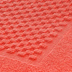 BecquetLot de 2 tapis de bain coton 800 g/m² GALAXI - orange corail