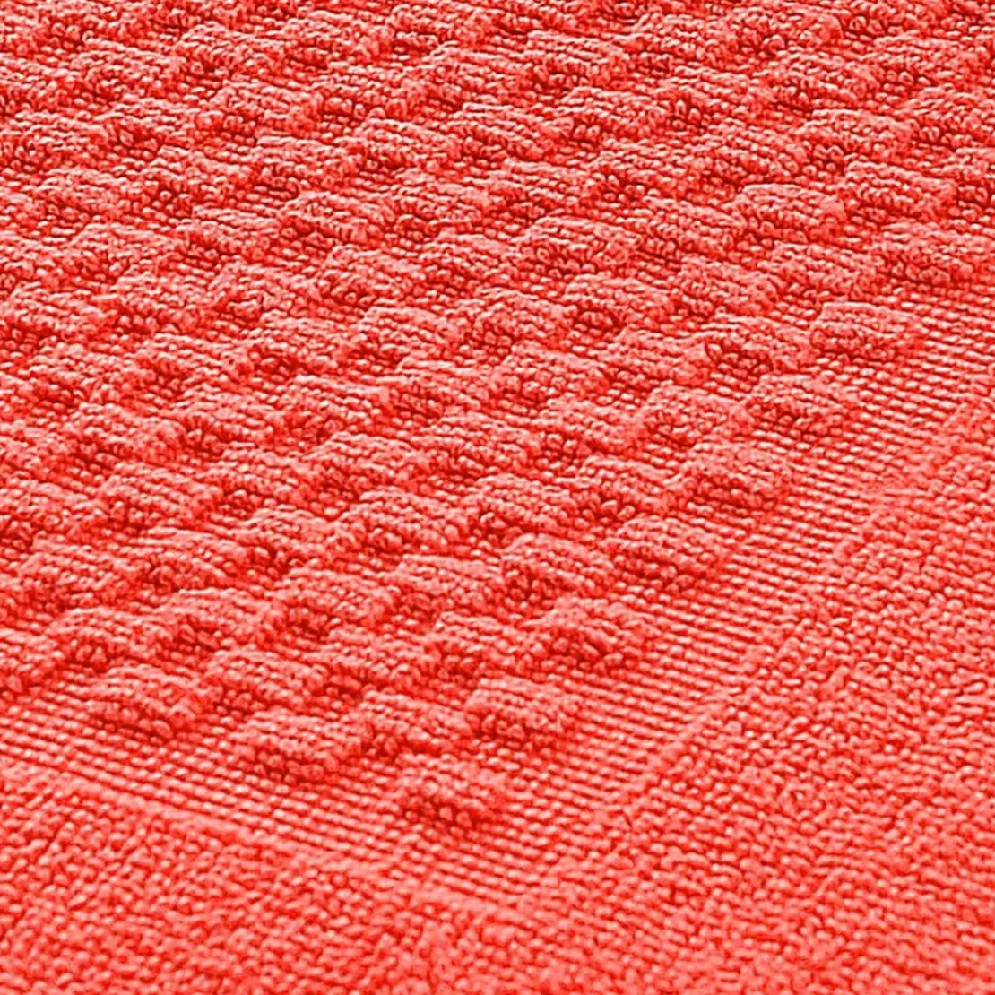BecquetLot de 2 tapis de bain coton 800 g/m² GALAXI - orange corail