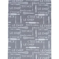 BecquetLot de 3 torchons en coton gris clair - KITCHENCHEF