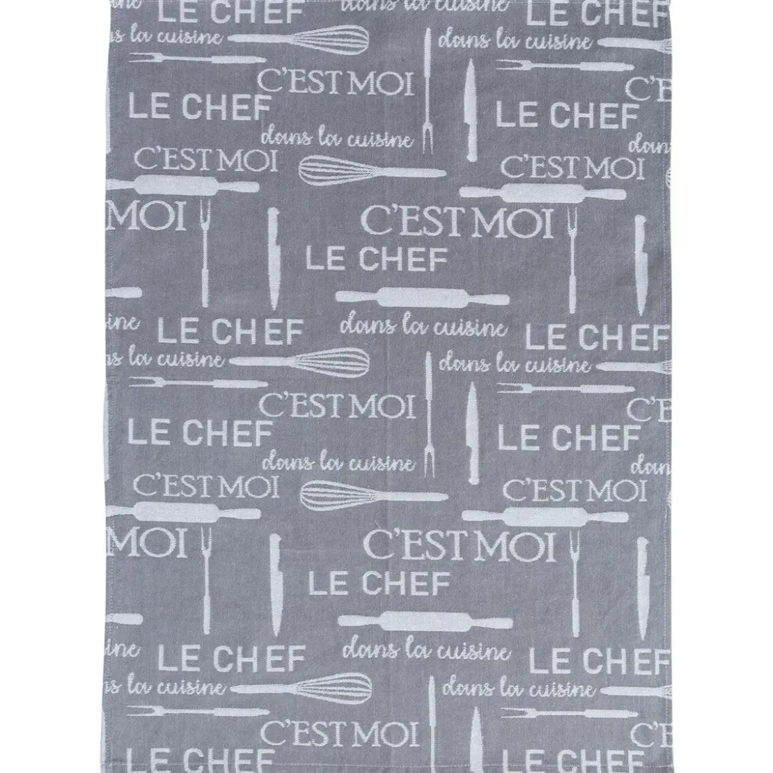 BecquetLot de 3 torchons en coton gris clair - KITCHENCHEF