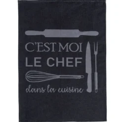 BecquetLot de 3 torchons en coton gris anthracite - KITCHENCHEF