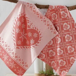 BecquetLot de 2 torchons Esprit chalet en Coton tissé jacquard CHALTO Multicolore