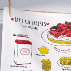 BecquetLot de 2 Torchons imprimés RECETTES blanc