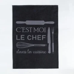 BecquetLot de 6 torchons KITCHENCHEF gris en coton