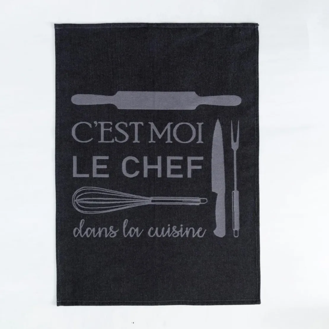 BecquetLot de 6 torchons KITCHENCHEF gris en coton