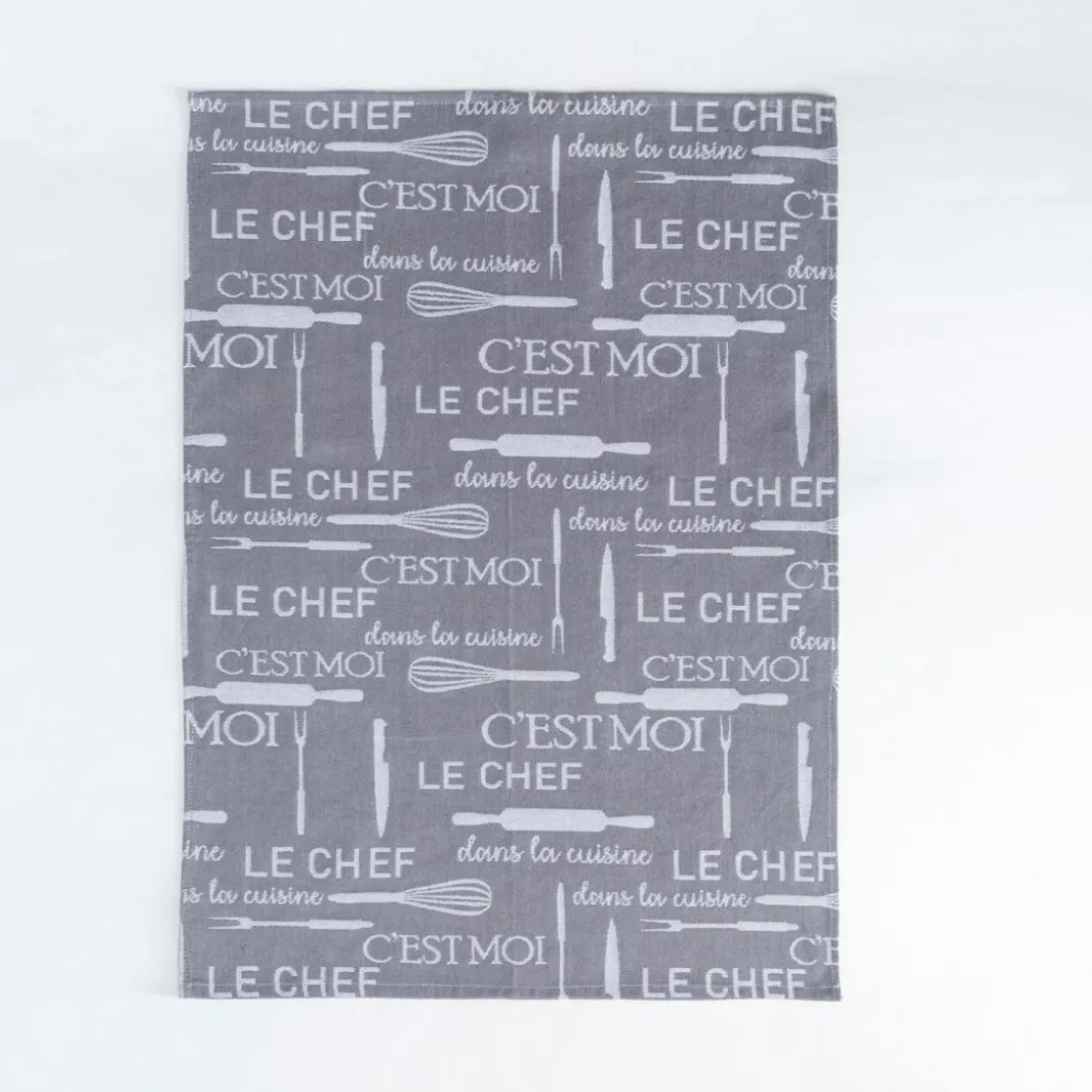 BecquetLot de 6 torchons KITCHENCHEF gris en coton