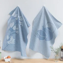 BecquetLot de 6 torchons SAKURATOR bleu en coton