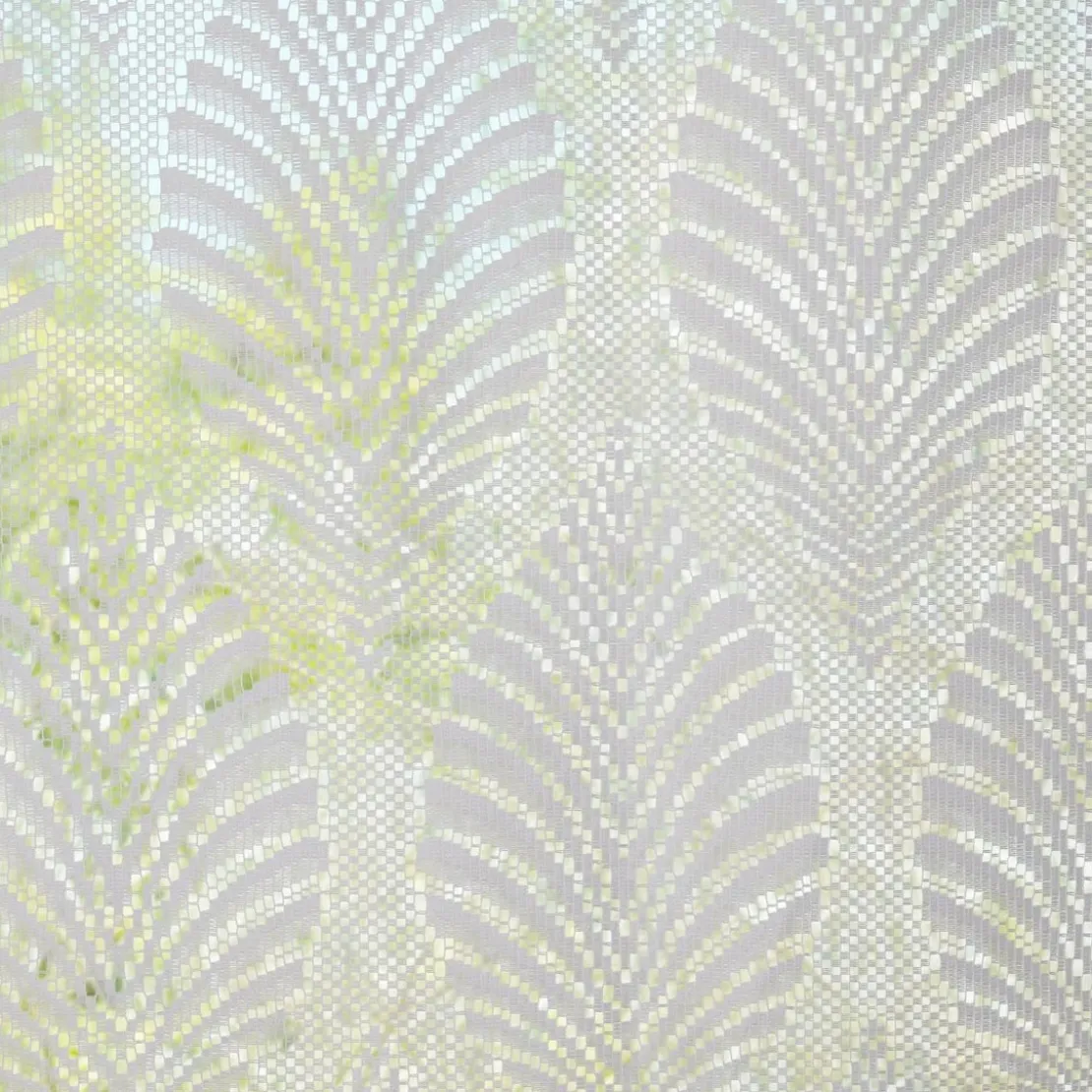 BecquetLot de 2 Voilages droits motif feuilles -PALMYRE