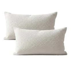 BecquetLot 2 housses coussin 35x60cm FAR BOUCLETTE - écru