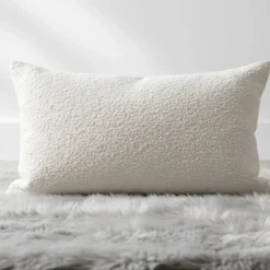 BecquetLot 2 housses coussin 35x60cm FAR BOUCLETTE - écru