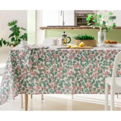 BecquetLot 2 nappes coton MAUD - blanc,vert