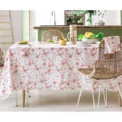 BecquetLot 2 nappes coton MAUD - blanc,vert