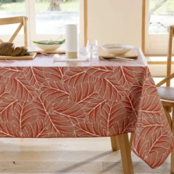 Becquet Nappe carrée toile cirée imprimé rouge ELOA