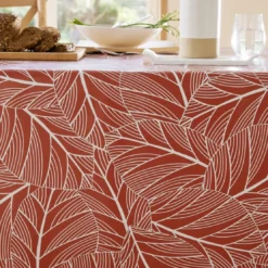 Becquet Nappe carrée toile cirée imprimé rouge ELOA