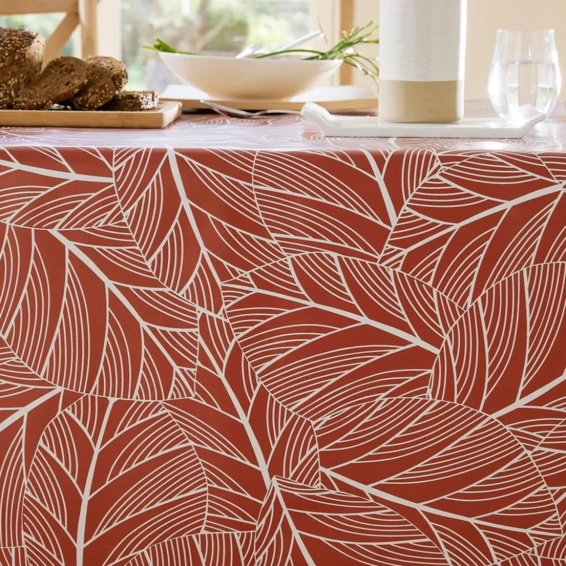 Becquet Nappe carrée toile cirée imprimé rouge ELOA
