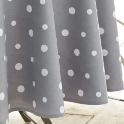 BecquetNappe coton enduit à pois ZUMBA 180 ø - gris