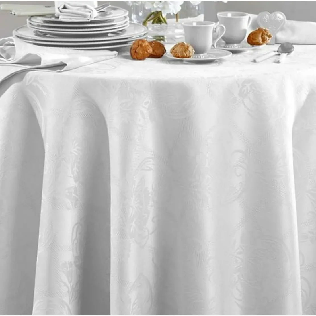 BecquetNappe damassée en polyester Blanc