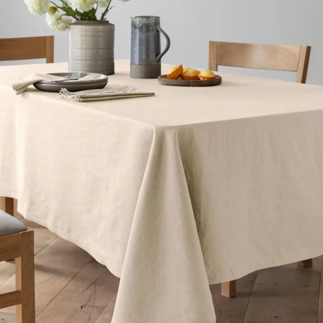 BecquetNappe de table COTOLINEN - blanc craie