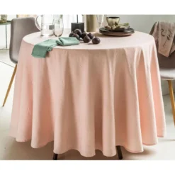 BecquetNappe de table en polyester rose nude effet froissé - FONTANA