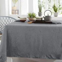 BecquetNappe de table en polyester gris plomb effet froissé - FONTANA