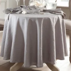 BecquetNappe de table en polyester gris plomb effet froissé - FONTANA
