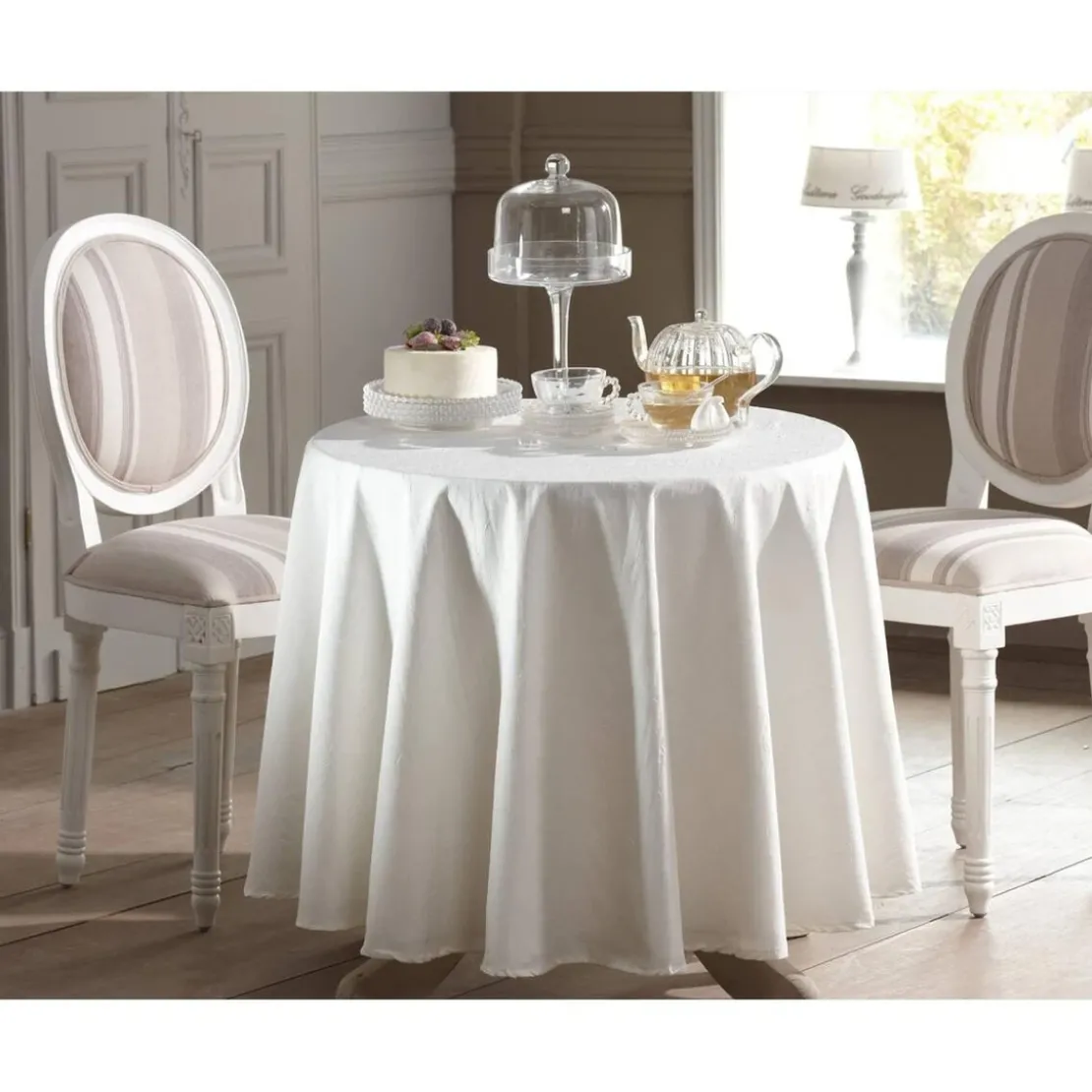 BecquetNappe de table en polyester naturel effet froissé - FONTANA
