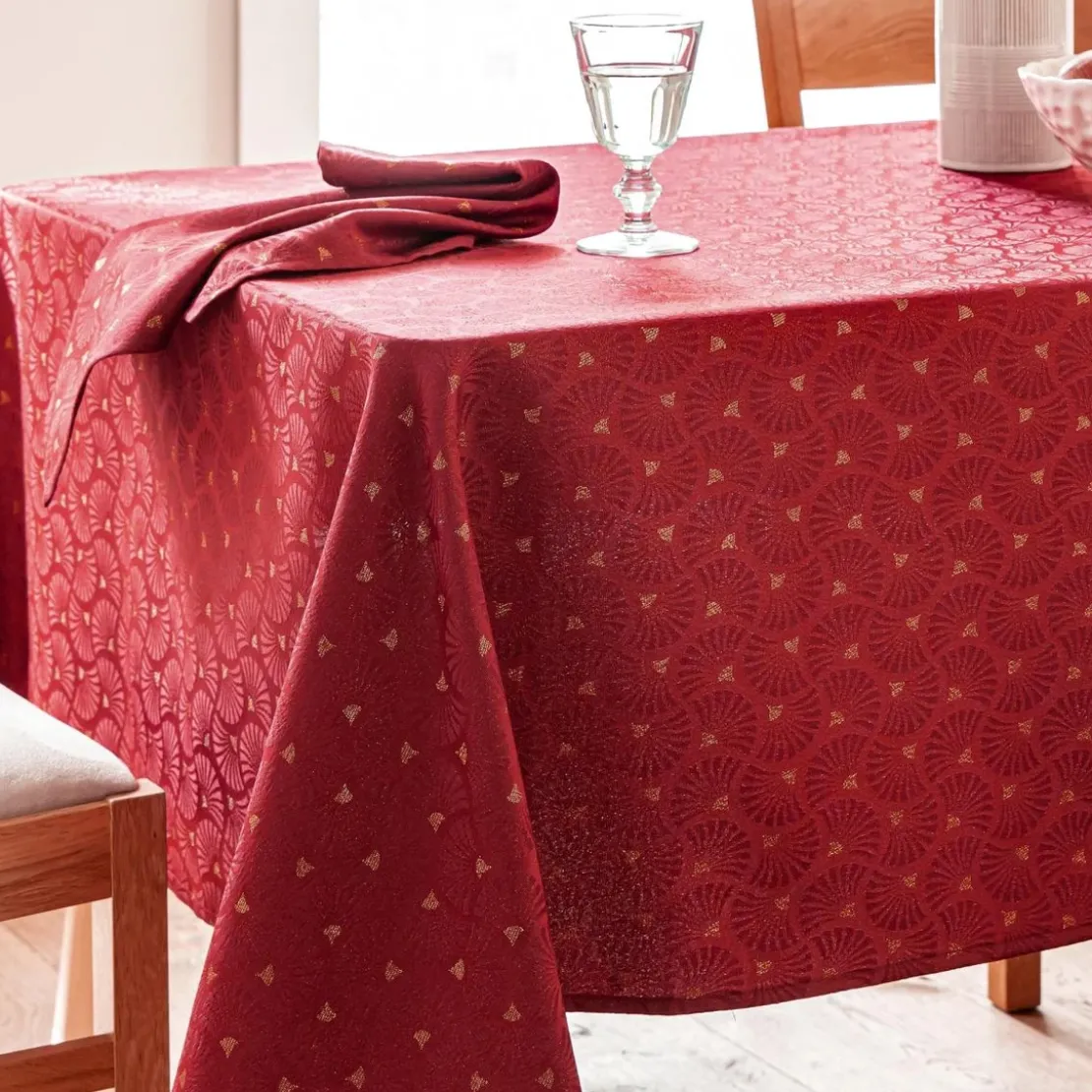 BecquetNappe de table jacquard MANDARA - bordeaux