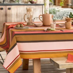 BecquetNappe de table polycoton STRIBER - terracotta