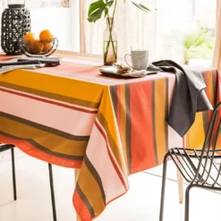 BecquetNappe de table polycoton STRIBER - terracotta
