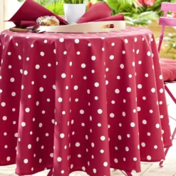 BecquetNappe en coton enduit à pois ZUMBA , rose framboise