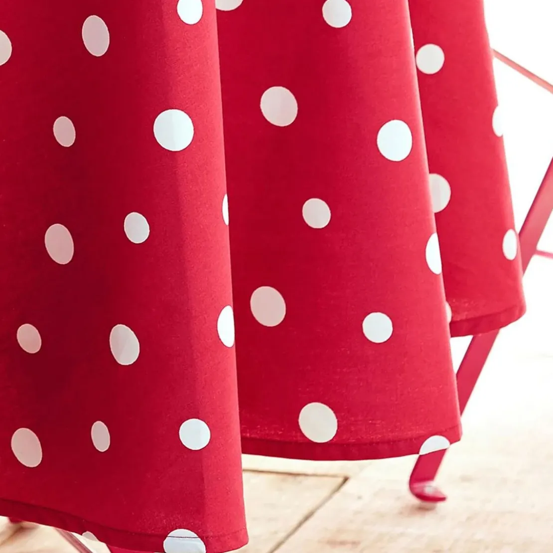 BecquetNappe en coton enduit à pois ZUMBA , rose framboise