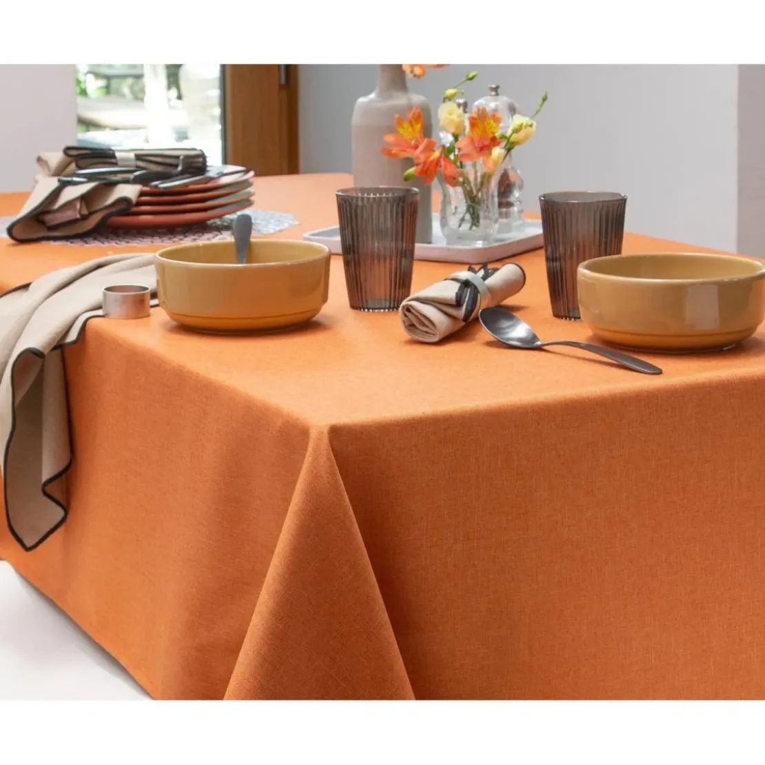 BecquetNappe en polyester recyclé BROMENAP - orange poterie