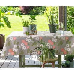 BecquetNappe en Toile cirée BLOOM ROMANTIC à fleurs blanches et roses