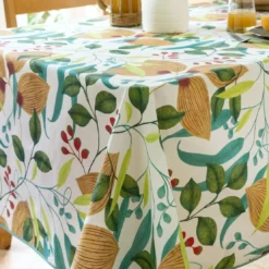 BecquetNappe floral et botaniques, multicolore en coton NAP. POULAILLER