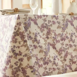 BecquetNappe motif fleurs GLYCINAP violet violine