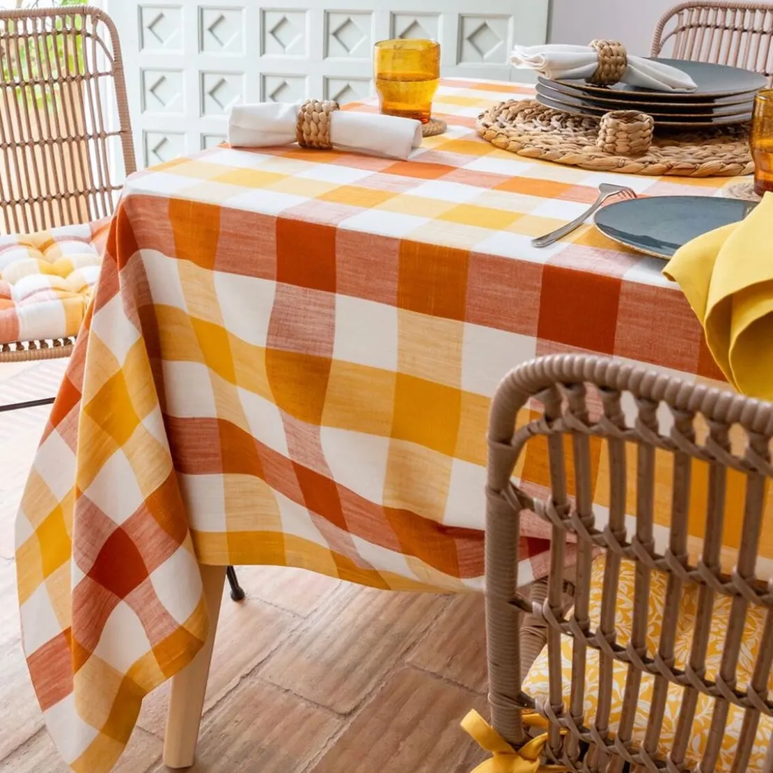 BecquetNappe ronde AFRIOL orange terracotta D150