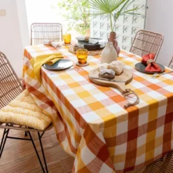 BecquetNappe ronde AFRIOL orange terracotta D150