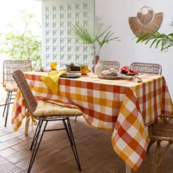 BecquetNappe ronde AFRIOL orange terracotta D150