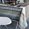 BecquetNappe ronde 150 cm polycoton STRIBER - bleu grisé