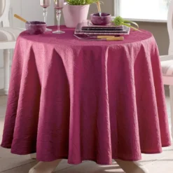 BecquetNappe Ronde froissé FONTANA - Violet prune