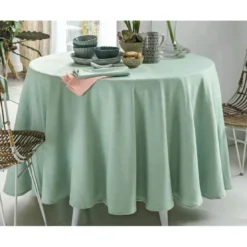 BecquetNappe Rondef roissé FONTANA- vert céladon
