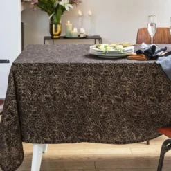 BecquetNappe ronde gaze de coton 150 Ø FLEUROR - noir