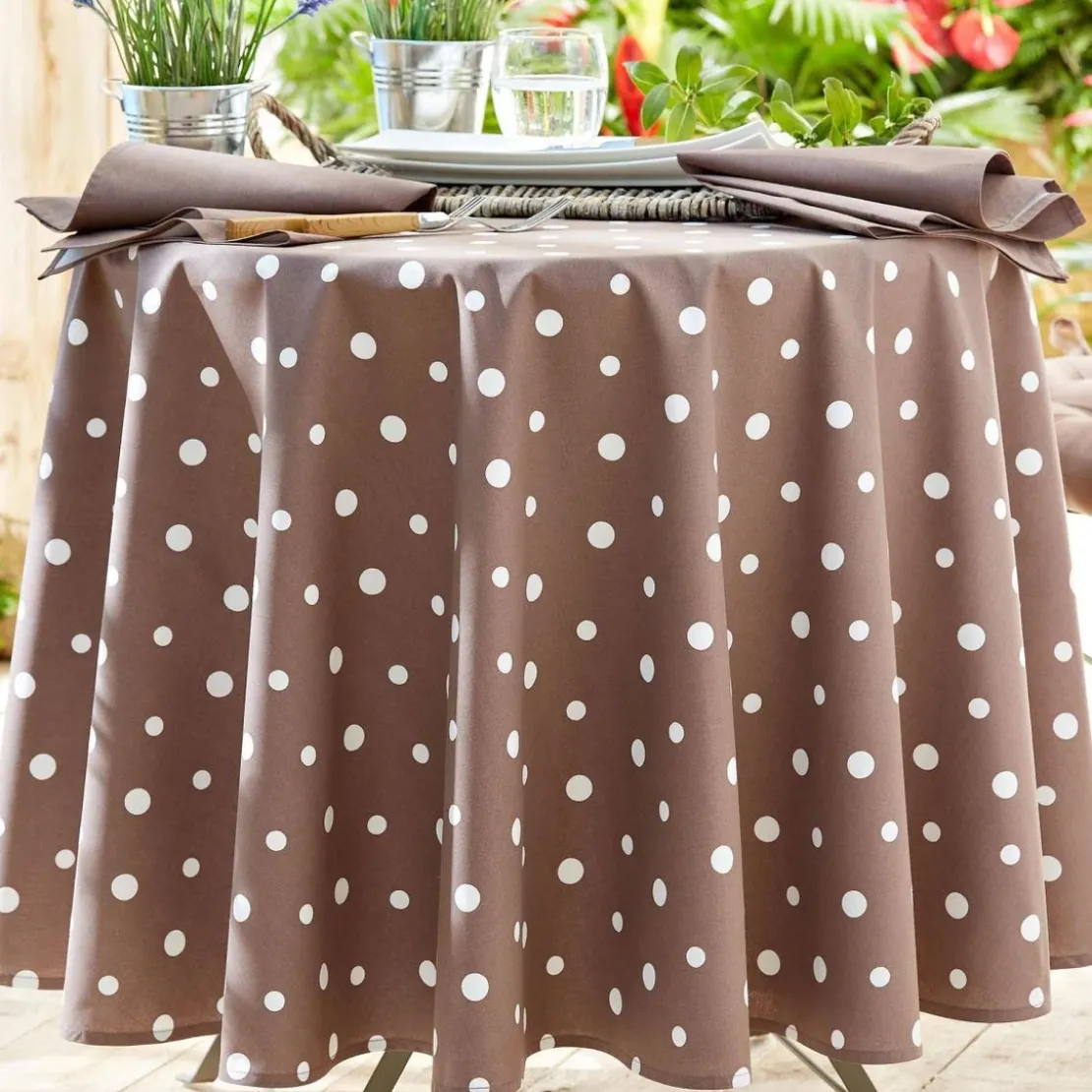 BecquetNappe ronde 180 ø ZUMBA - marron taupe