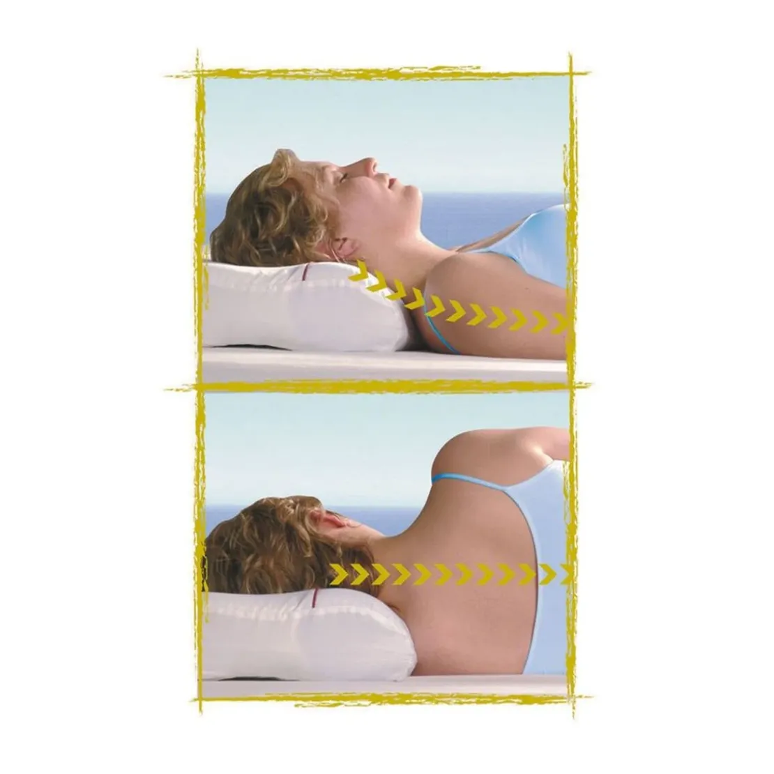BecquetOreiller ergonomique blanc uni à soutien cervical - ONDSKA C