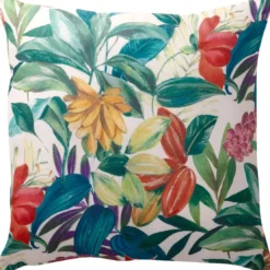 BecquetOreiller medium réversible multicolore à motif tropical - BRESIL